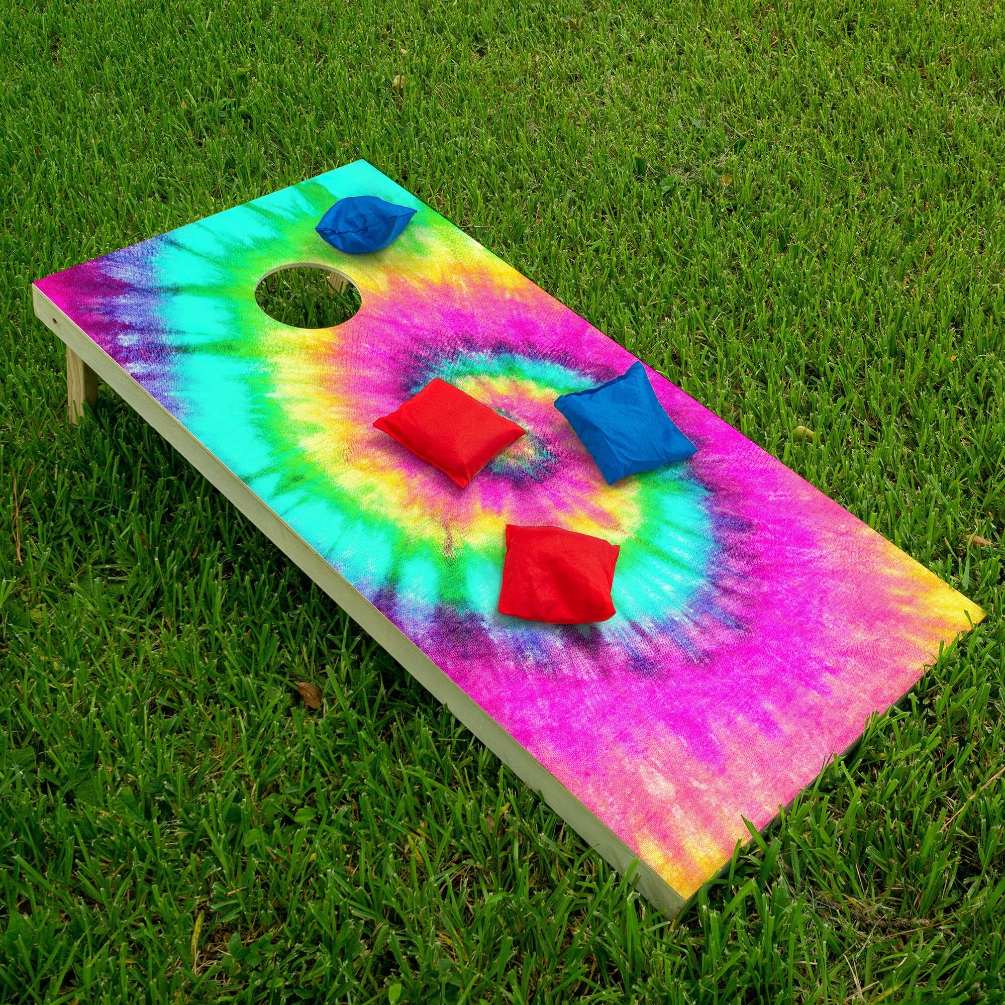 Rainbow Tie Dye - Cornhole Board Wrap - Set of 2