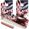 American Flag Military - Cornhole Board Wrap - Set of 2