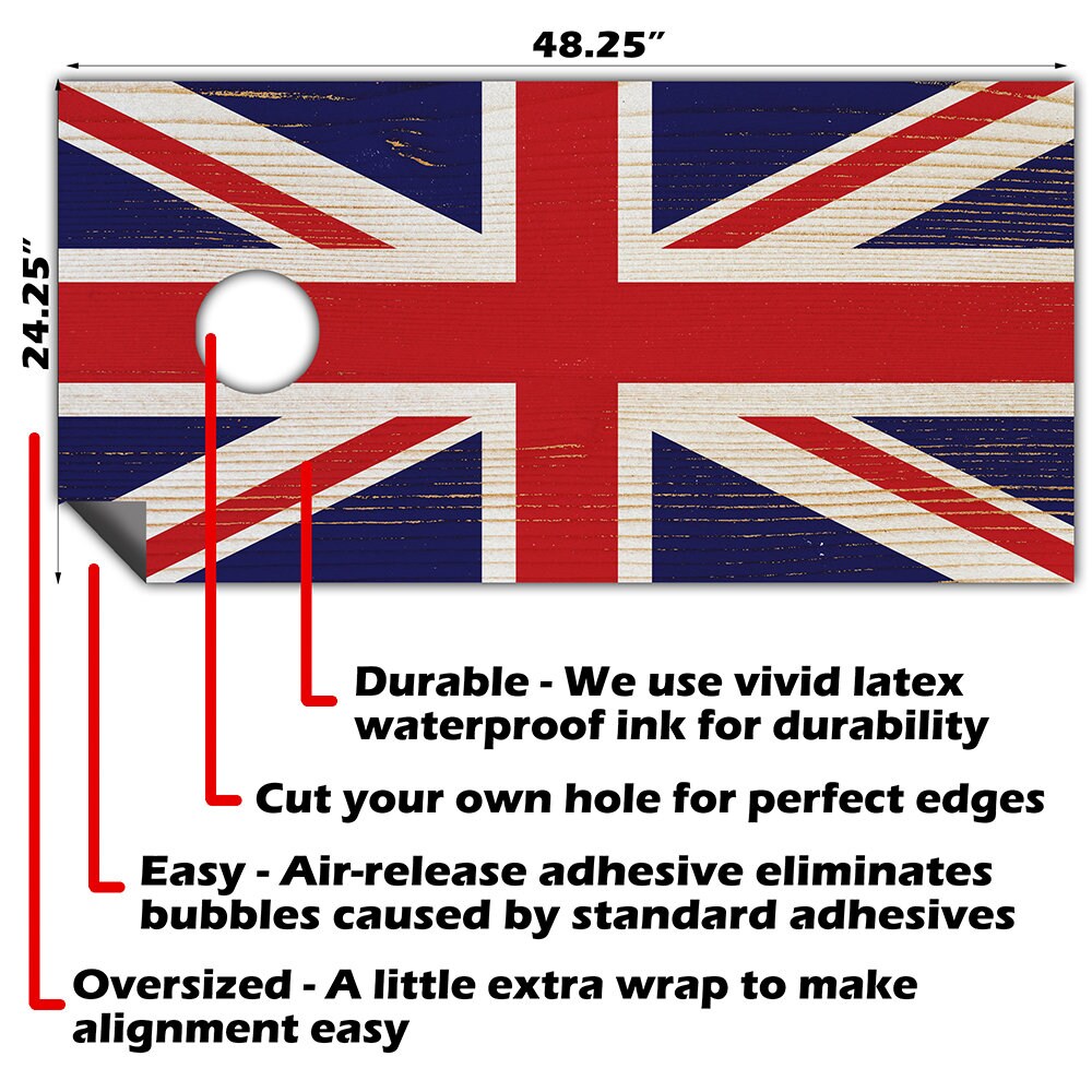 British Flag - Cornhole Board Wrap - Set of 2