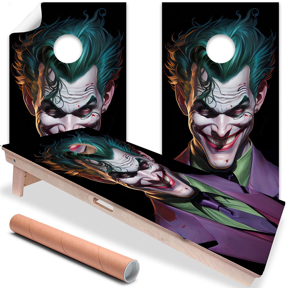 Cool Evil Clown - Cornhole Board Wrap - Set of 2