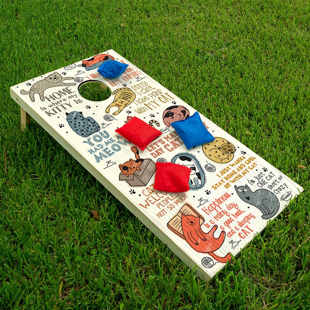 Goofy Cats - Cornhole Board Wrap - Set of 2