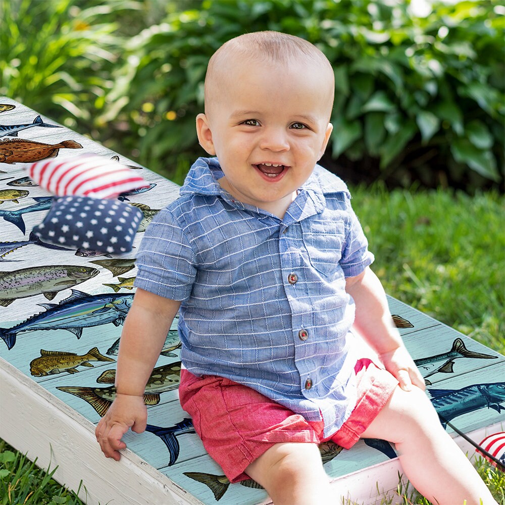 Fishing - Cornhole Board Wrap - Set of 2