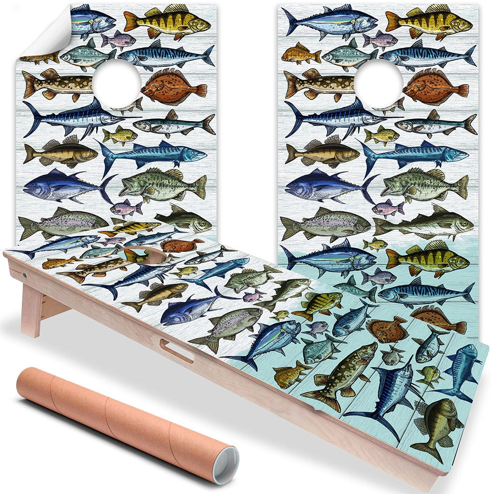 Fishing - Cornhole Board Wrap - Set of 2