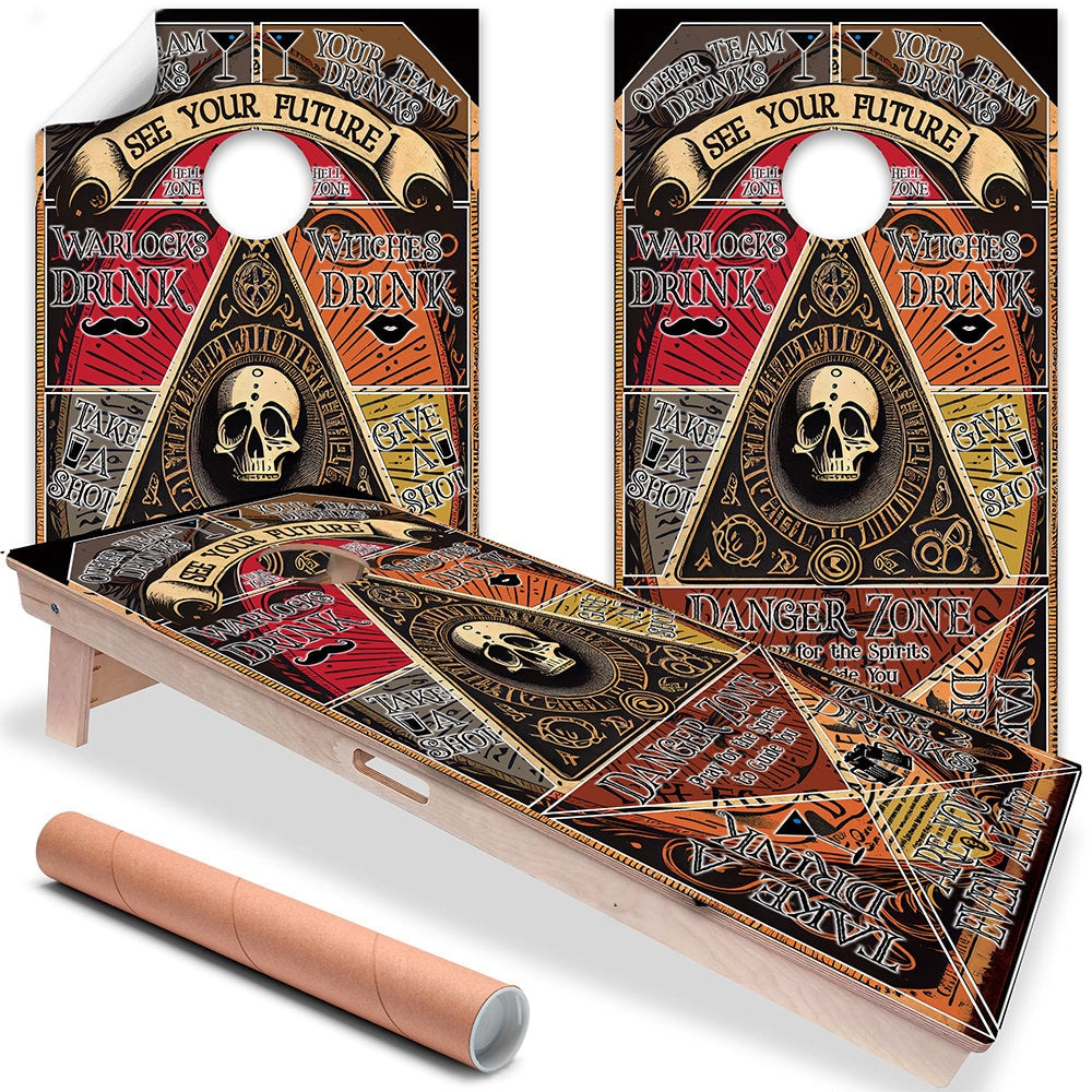 Oujia Board - Cornhole Board Wrap - Set of 2