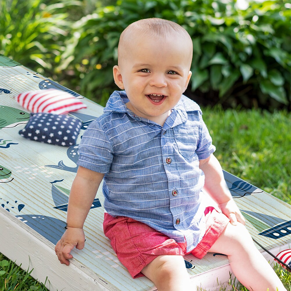 Sea Turtles and Whales - Cornhole Board Wrap - Set of 2