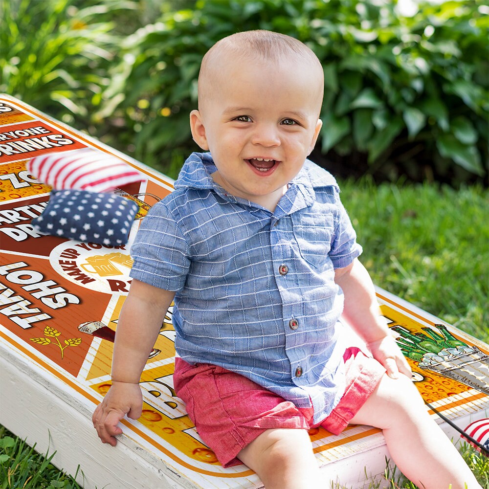 Beer Game - Cornhole Board Wrap - Set of 2