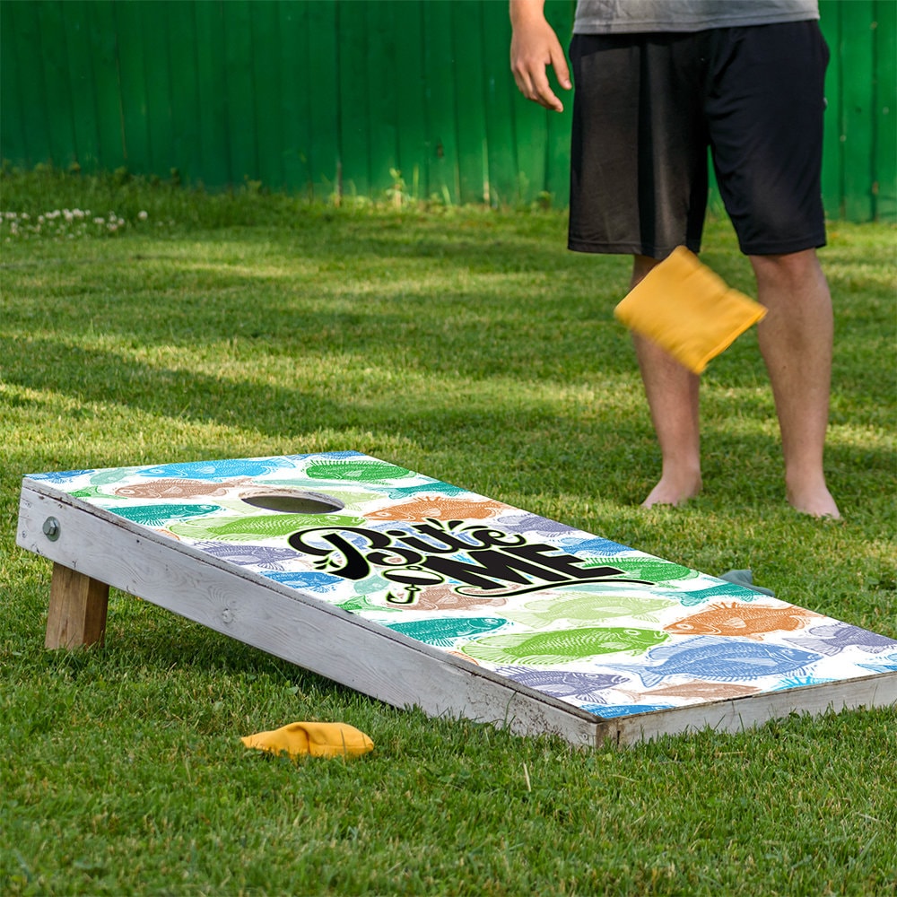 Bite Me Fishing - Cornhole Board Wrap - Set of 2