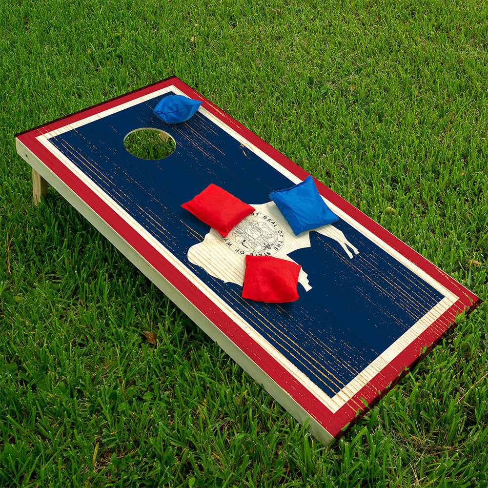Wyoming State Flag Cornhole Board Wrap Set Custom Vinyl Decals - Image 2