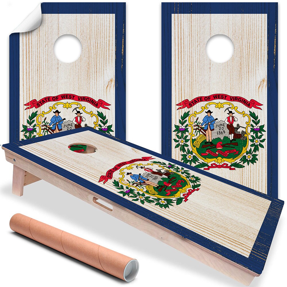 West Virginia State - Cornhole Board Wrap - Set of 2