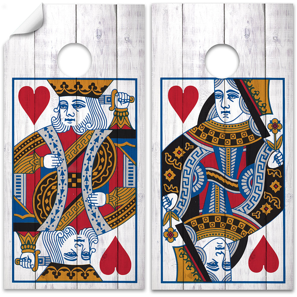 King and Queen of Hearts - Cornhole Board Wrap - Set of 2