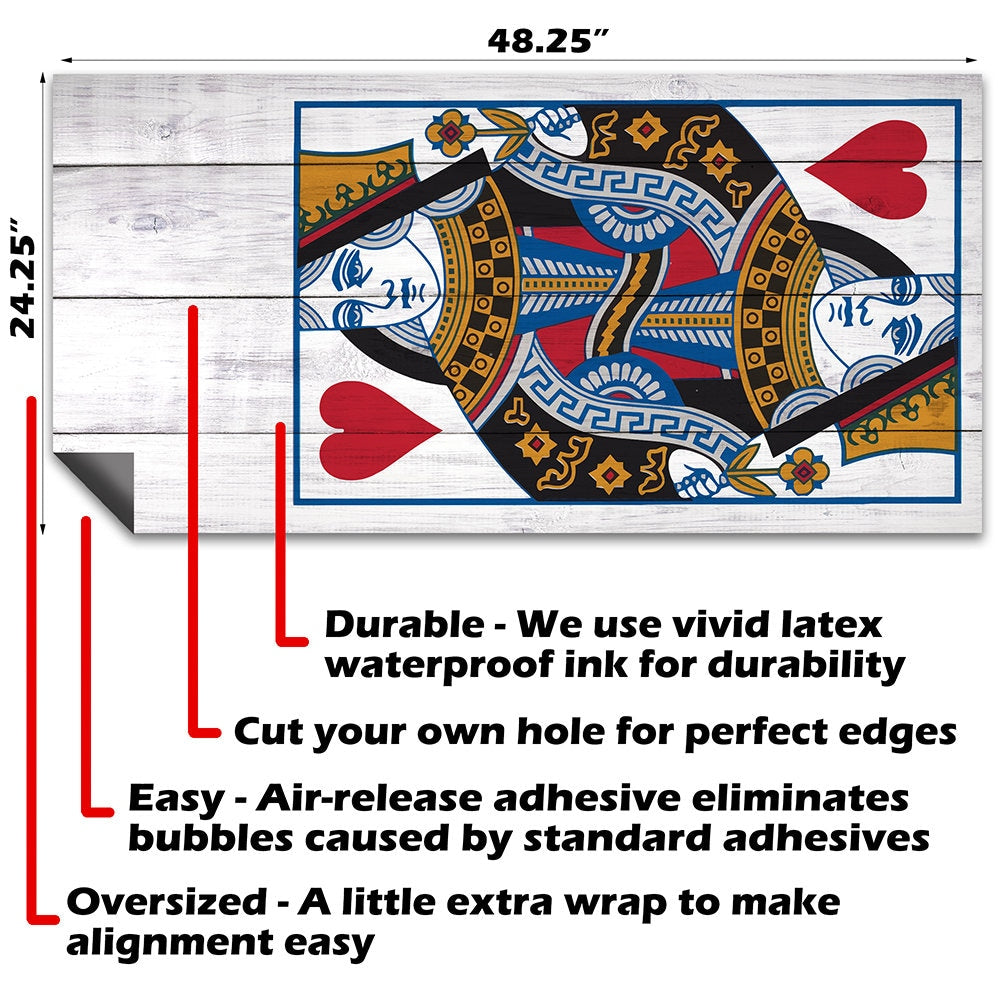 King and Queen of Hearts - Cornhole Board Wrap - Set of 2