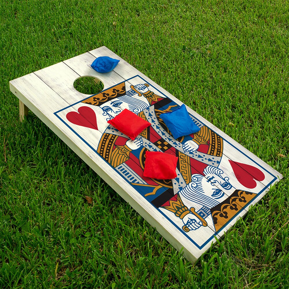 King of Hearts - Cornhole Board Wrap - Set of 2