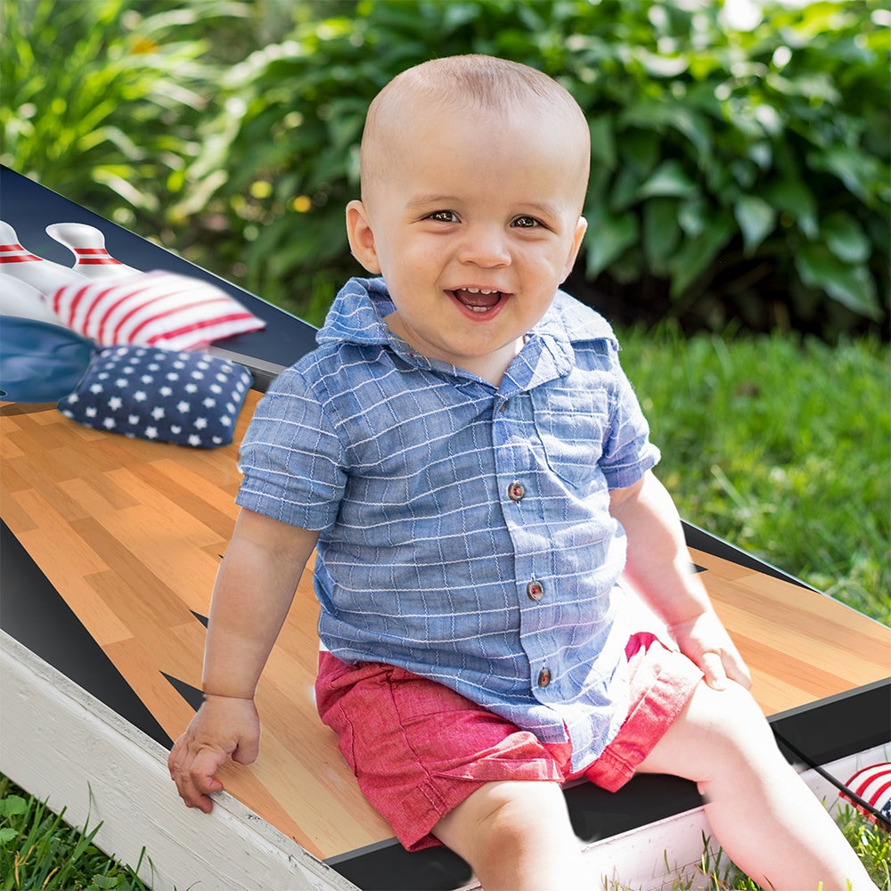 Bowling Lane - Cornhole Board Wrap - Set of 2