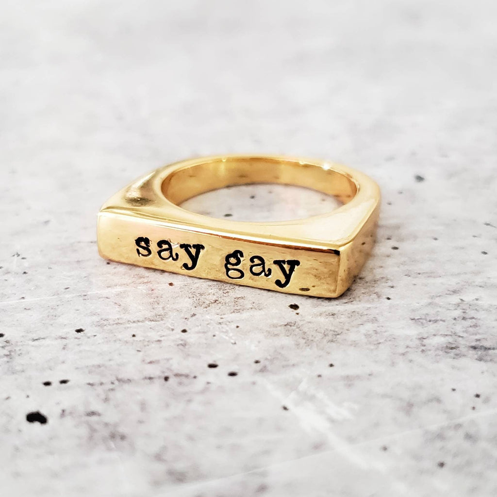 Say Gay Pride Ring