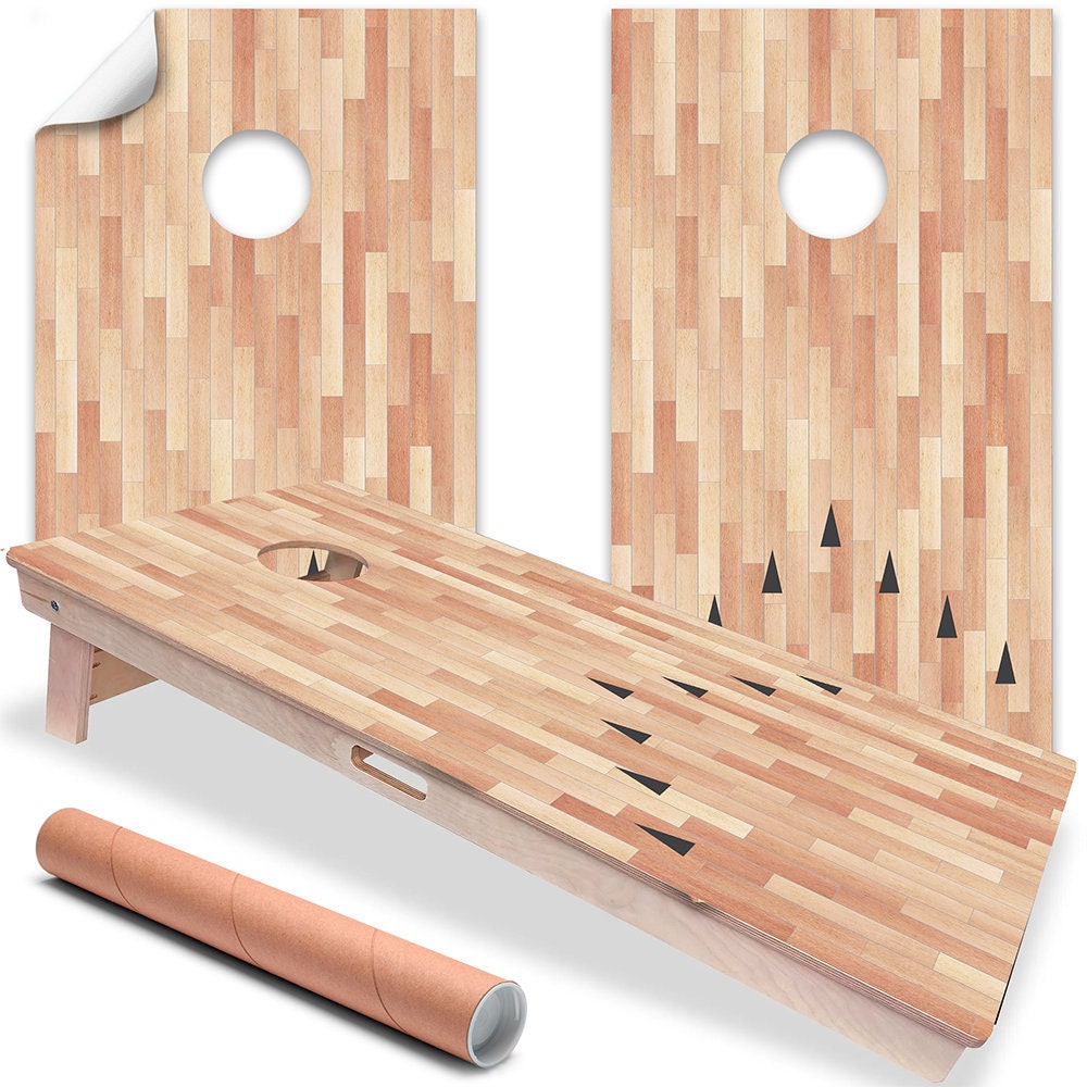 Bowling Parquet Floor - Cornhole Board Wrap - Set of 2