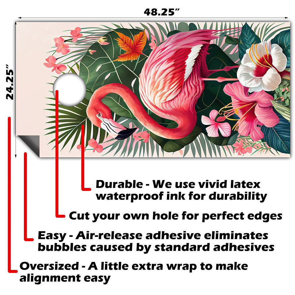 Flamingo Life - Cornhole Board Wrap - Set of 2