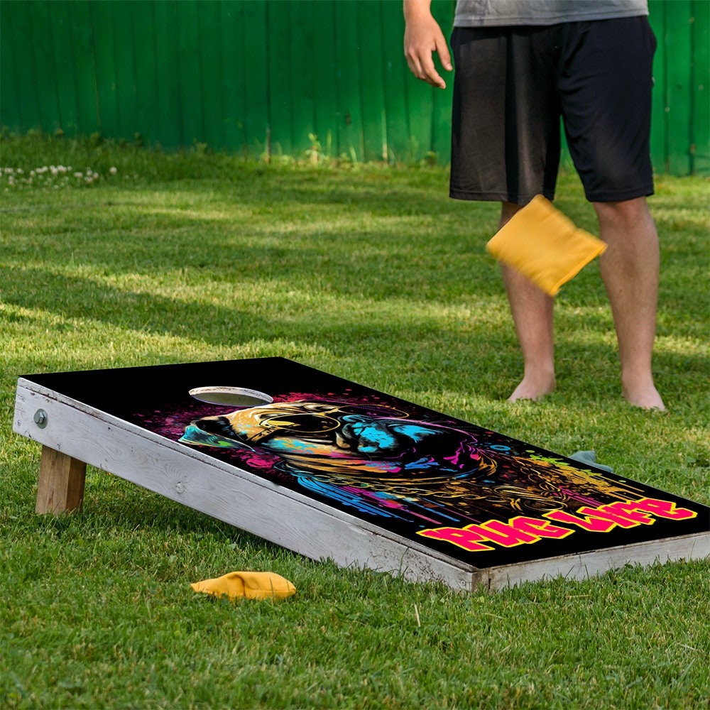 Pug Life - Cornhole Board Wrap - Set of 2