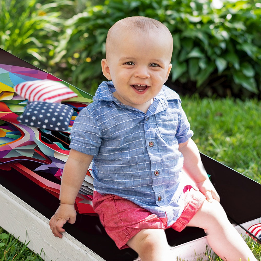 Rainbow Skulls - Cornhole Board Wrap - Set of 2