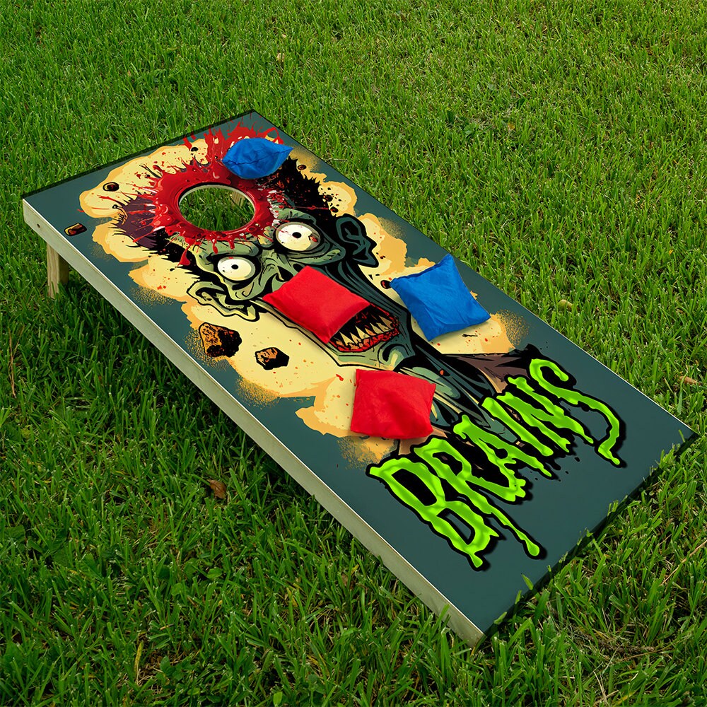 Zombie Headshot Cornhole Board Vinyl Wraps Set of 2 - Image 3