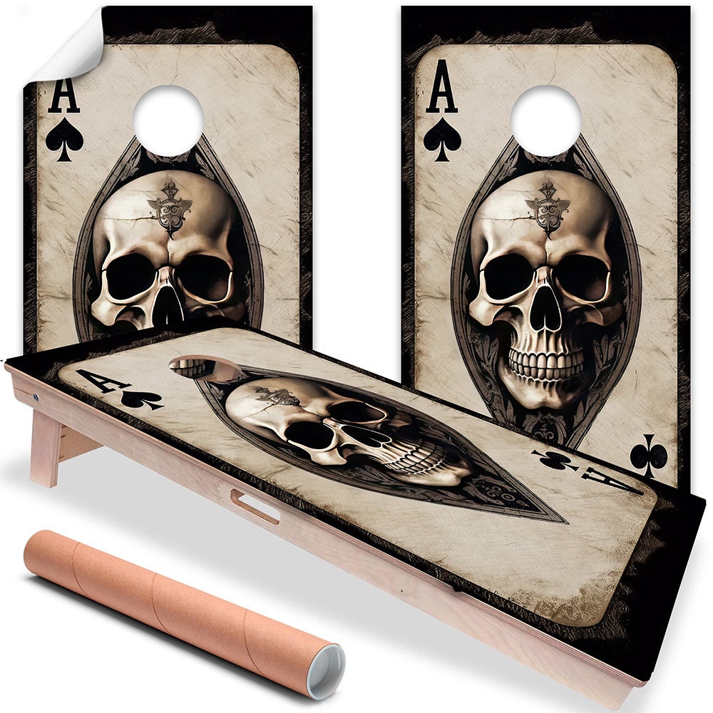 Ace of Skulls - Cornhole Board Wrap - Set of 2
