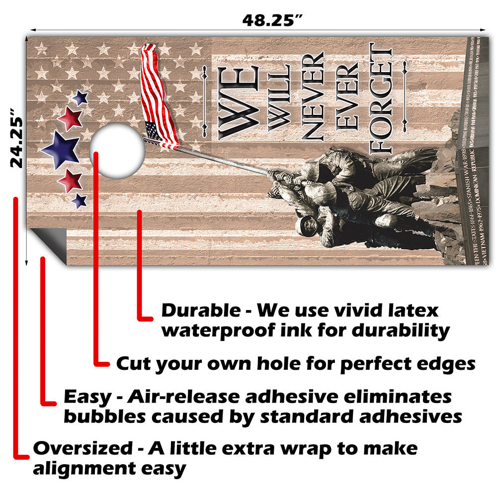 Military Pride - Cornhole Board Wrap - Set of 2