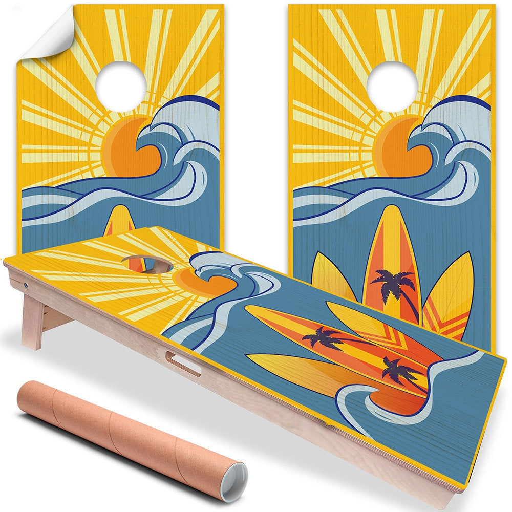 Surf The Wave - Cornhole Board Wrap - Set of 2