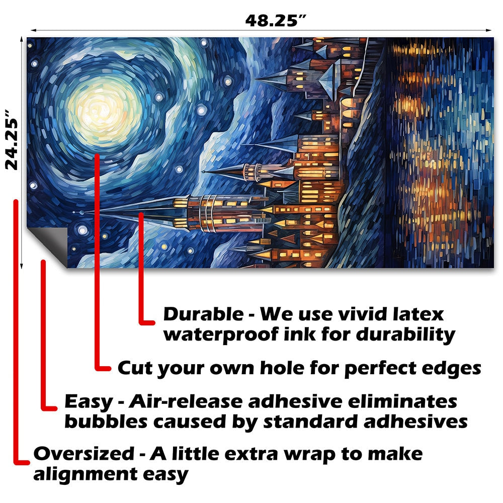 Fantasy Wizard World - Cornhole Board Wrap - Set of 2