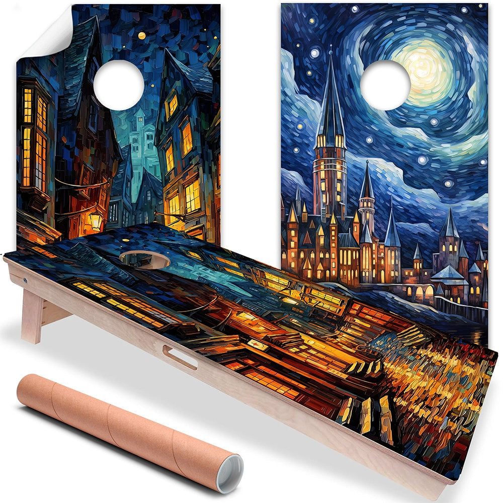 Fantasy Wizard World - Cornhole Board Wrap - Set of 2
