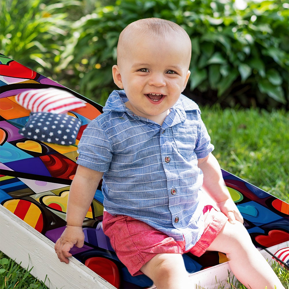 Heart to Heart - Cornhole Board Wrap - Set of 2