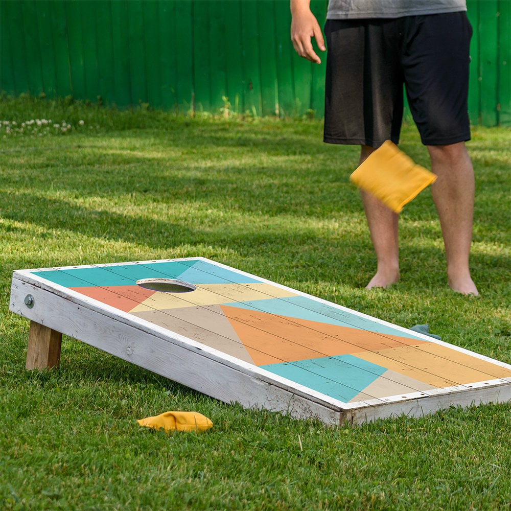 Minimalist Geometric Shapes - Cornhole Board Wrap - Set of 2