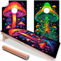 Vibrant Mycologist Mushroom - Cornhole Board Wrap - Set of 2