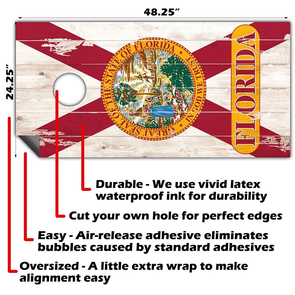 Florida State Flag - Cornhole Board Wrap - Set of 2