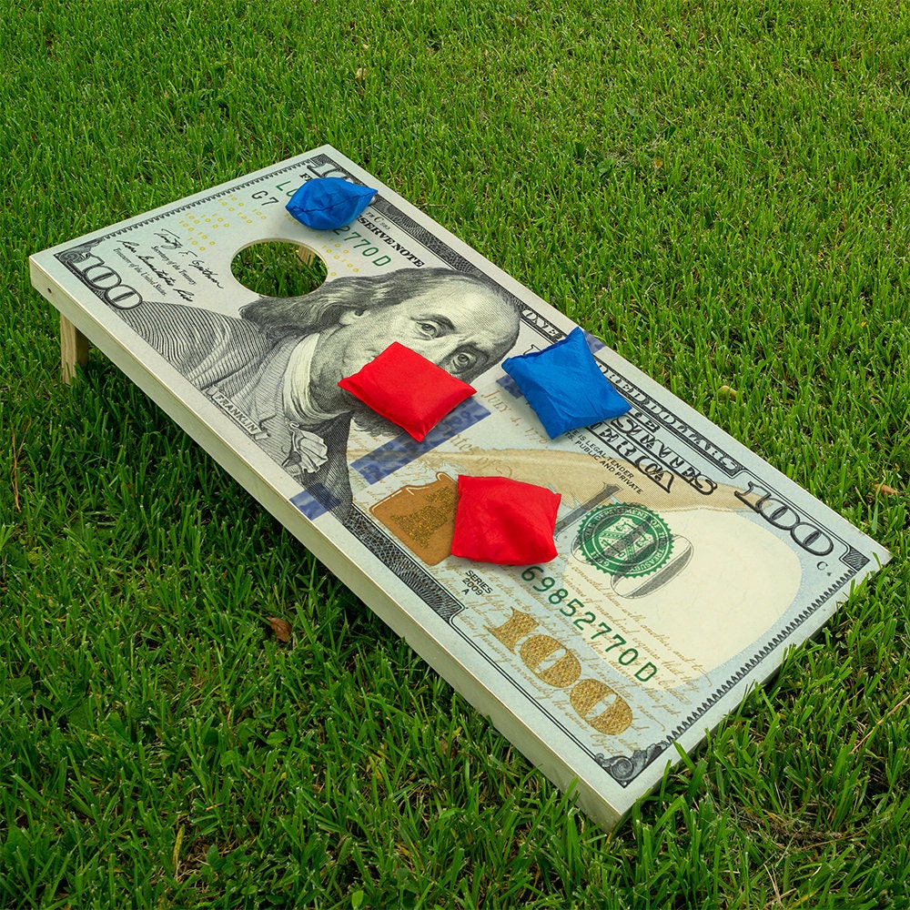 Hundred Dollar Bill - Cornhole Board Wrap - Set of 2