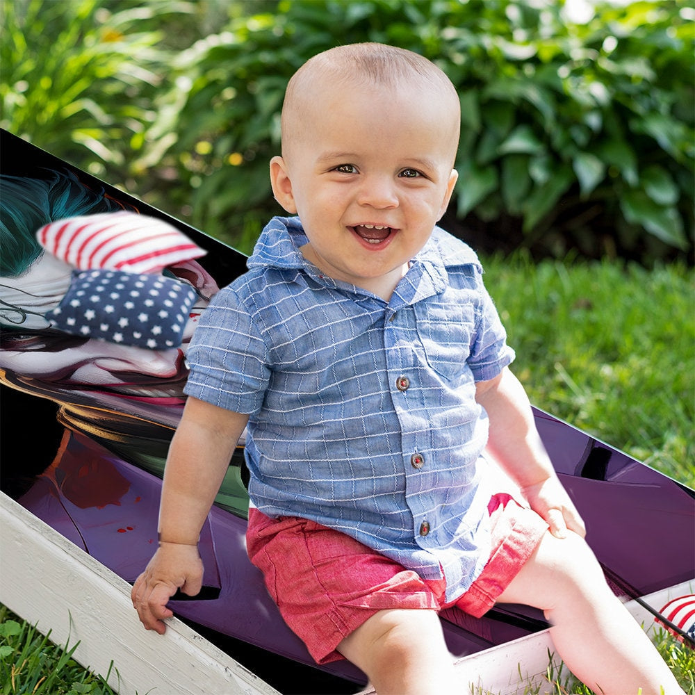 Cool Evil Clown - Cornhole Board Wrap - Set of 2