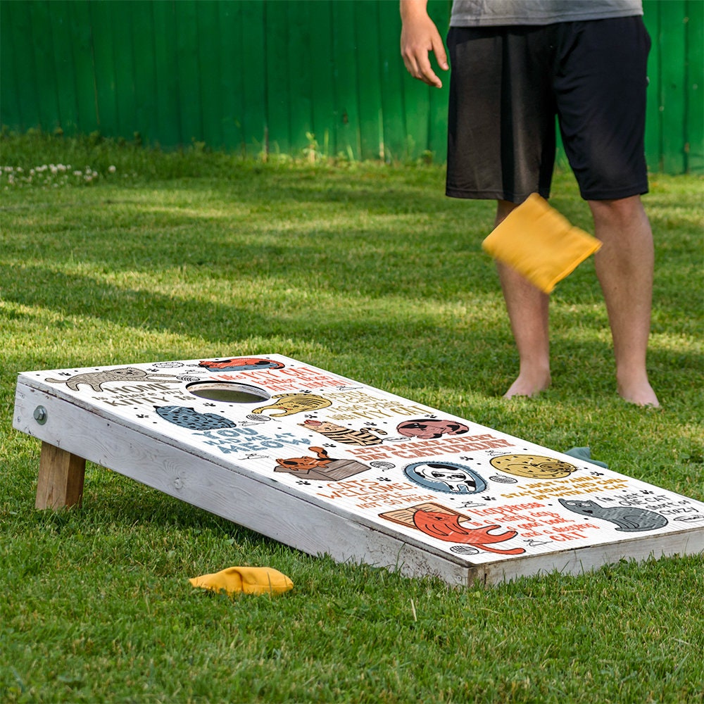 Goofy Cats - Cornhole Board Wrap - Set of 2