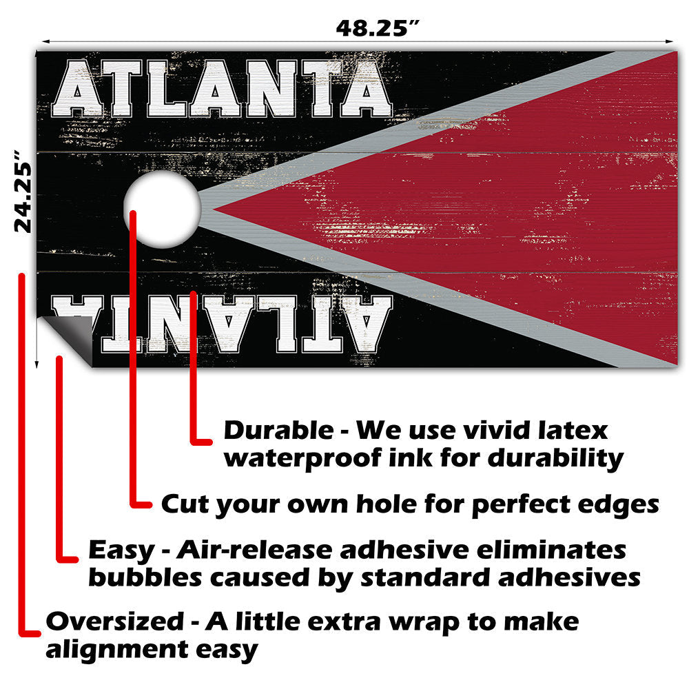 Atlanta Football - Cornhole Board Wrap - Set of 2