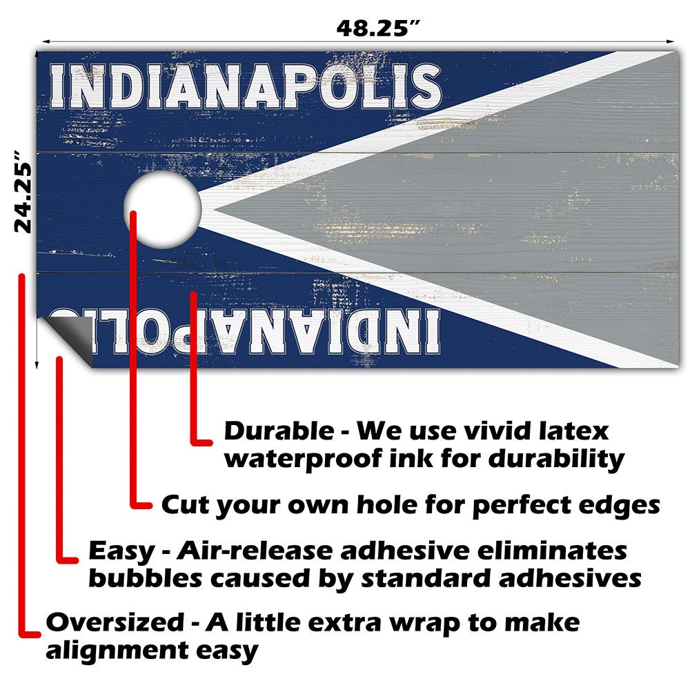 Indianapolis Football - Cornhole Board Wrap - Set of 2