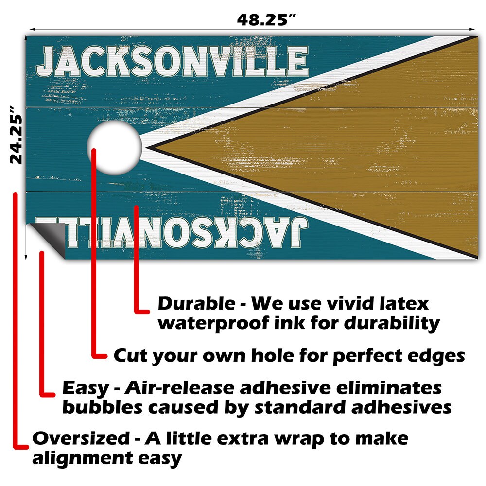 Jacksonville Football - Cornhole Board Wrap - Set of 2