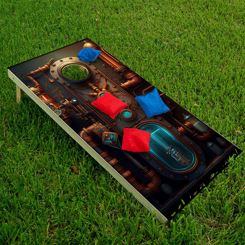 Steampunk - Cornhole Board Wrap - Set of 2