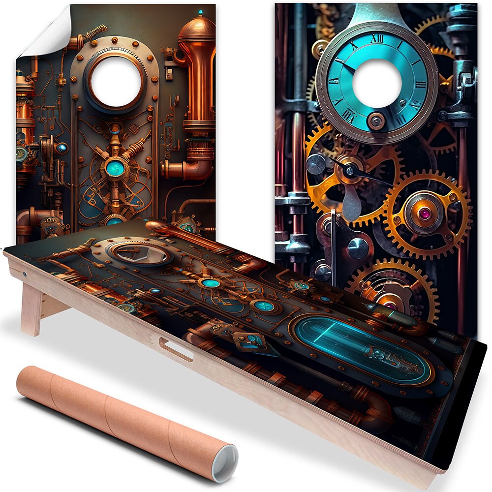 Steampunk - Cornhole Board Wrap - Set of 2