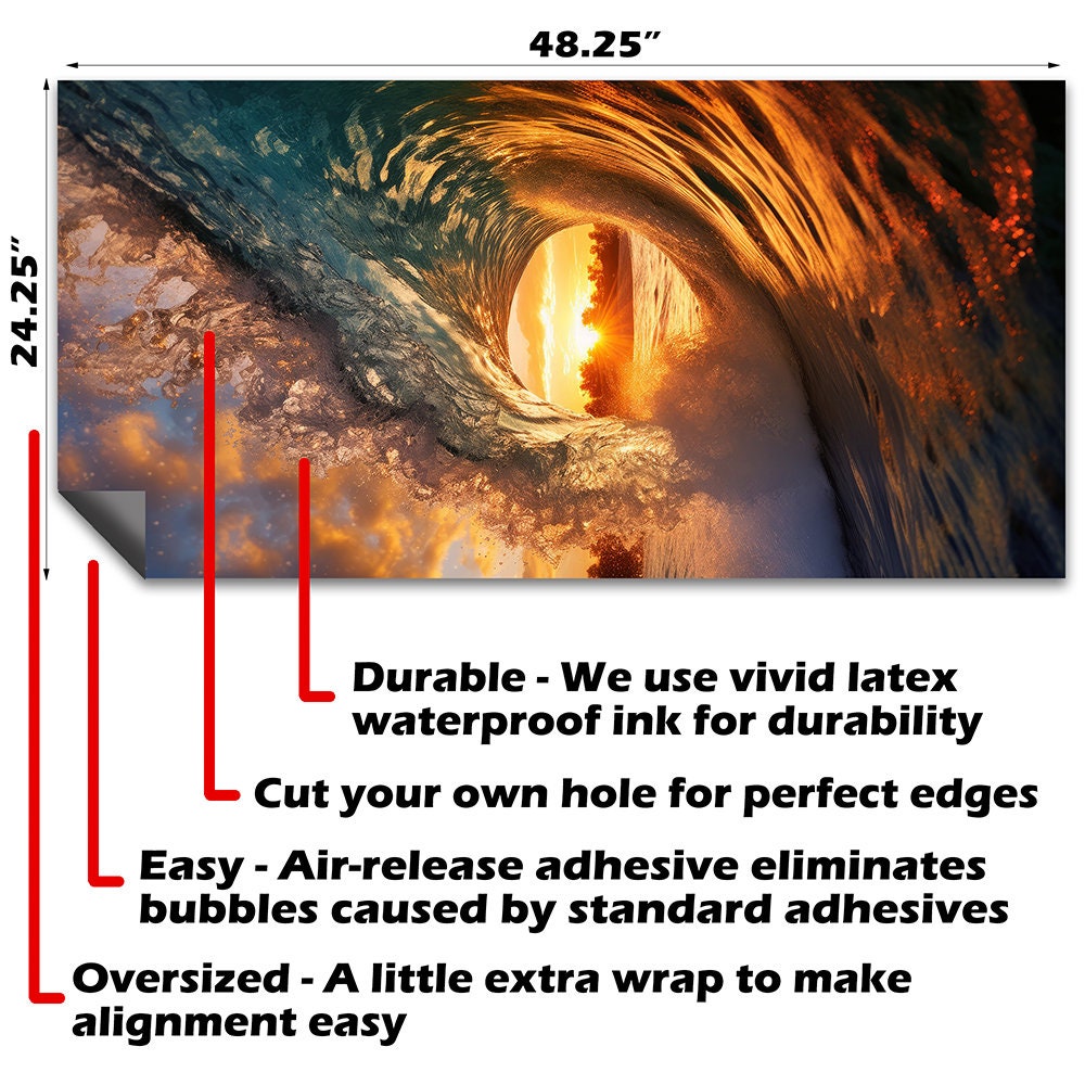 Morning and Sundown Tunnel Waves - Cornhole Board Wrap - Set of 2