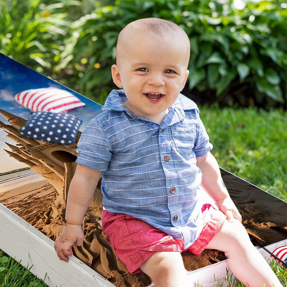 Sand Castles - Cornhole Board Wrap - Set of 2