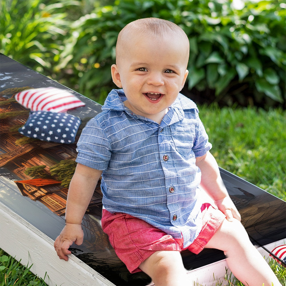 Home in the Trees - Cornhole Board Wrap - Set of 2