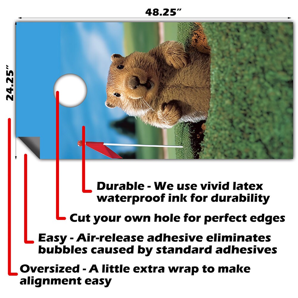 Gopher Golf - Cornhole Board Wrap - Set of 2