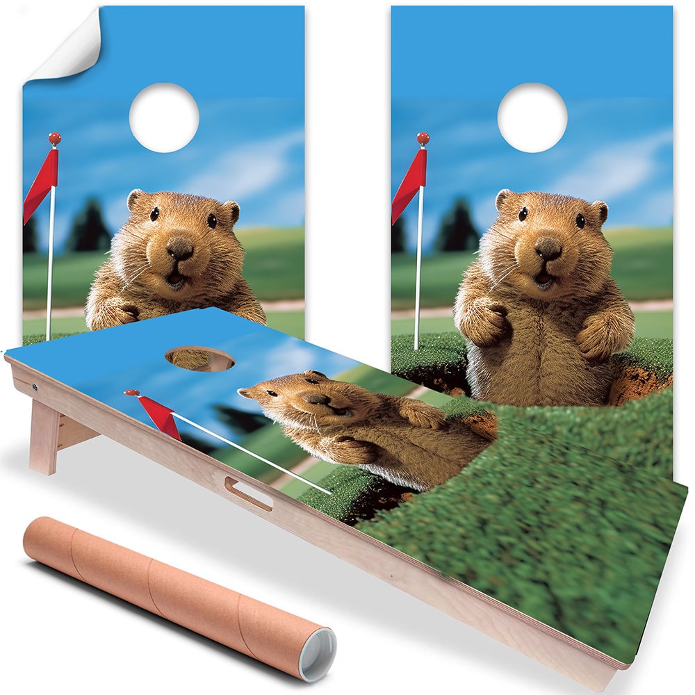 Gopher Golf - Cornhole Board Wrap - Set of 2