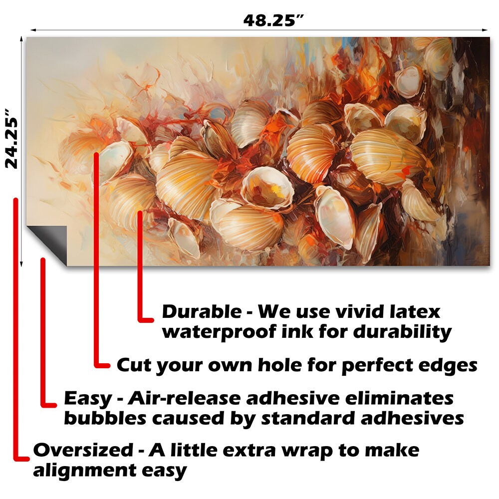 Shells Painting - Cornhole Board Wrap - Set of 2