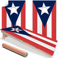 Puerto Rican Flag - Cornhole Board Wrap - Set of 2
