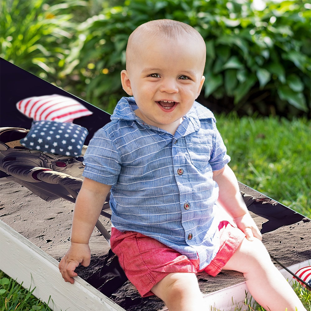 Lunar Lounger - Cornhole Board Wrap - Set of 2