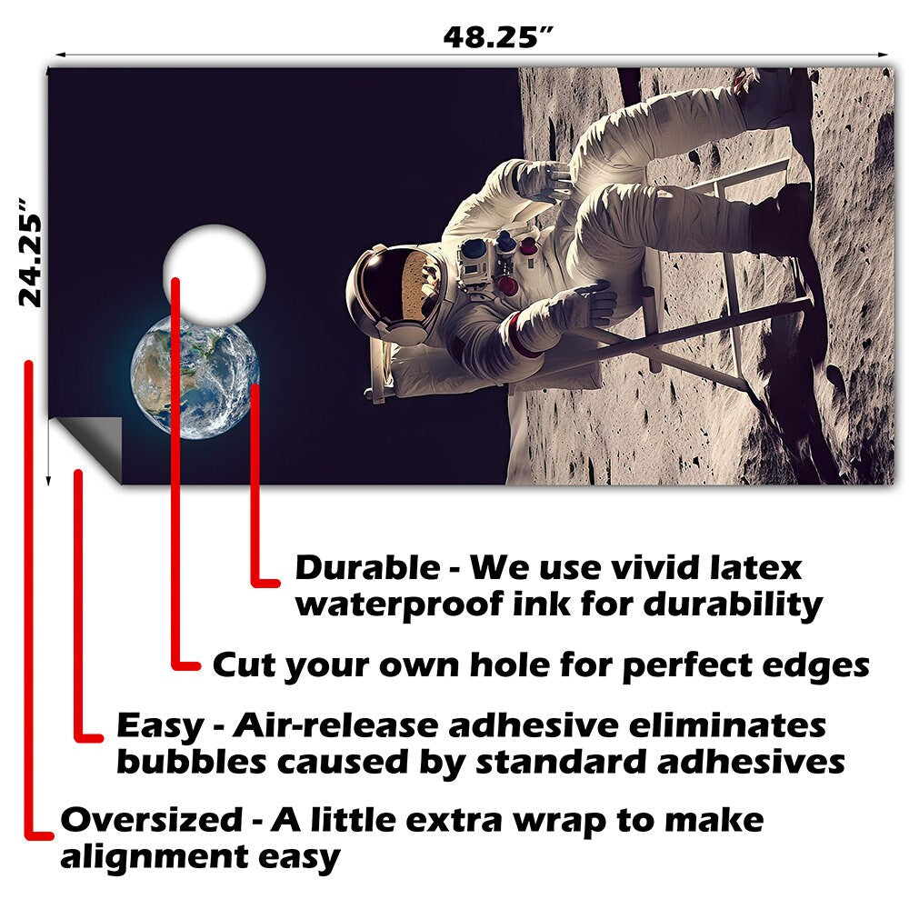 Lunar Lounger - Cornhole Board Wrap - Set of 2