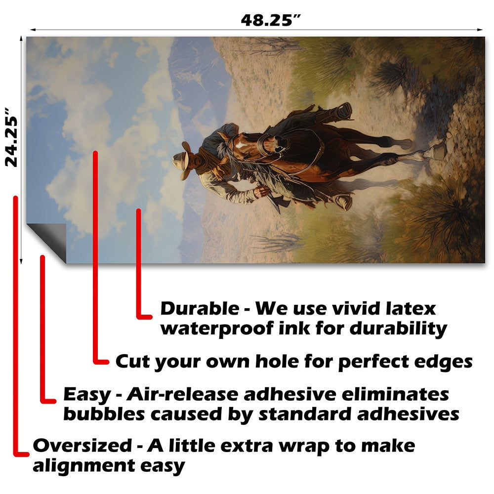 Old West Cowboys Ranch - Cornhole Board Wrap - Set of 2